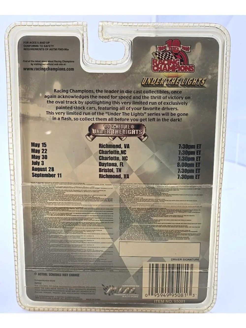 2 Vintage 1999 Racing Champions NASCAR Cars Under the Lights Labonte Rudd Sealed